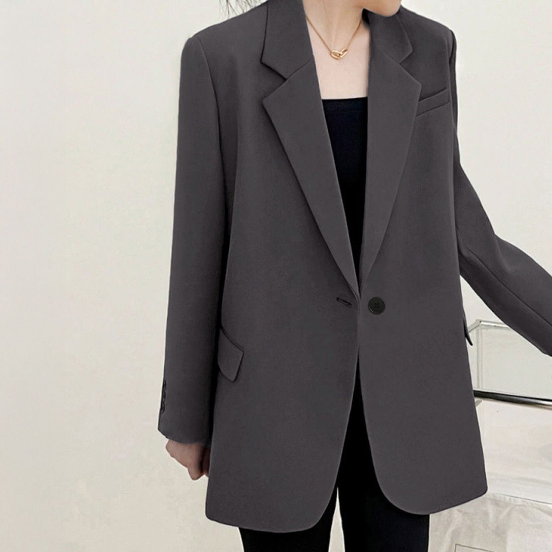 フォーマルカジュアル ゆったりテーラードジャケット 通勤レディース