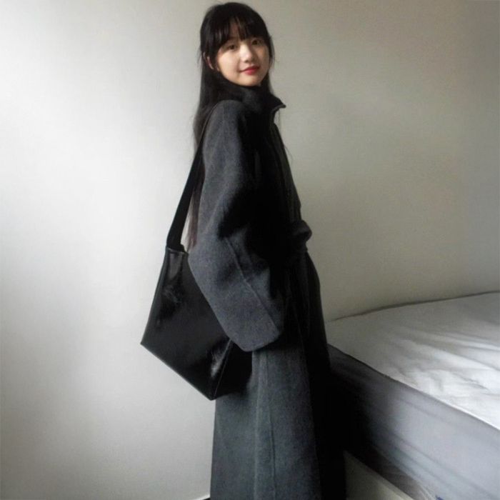 フォーマルカジュアル 通勤用ベルト付ロングコート秋冬新作レディース