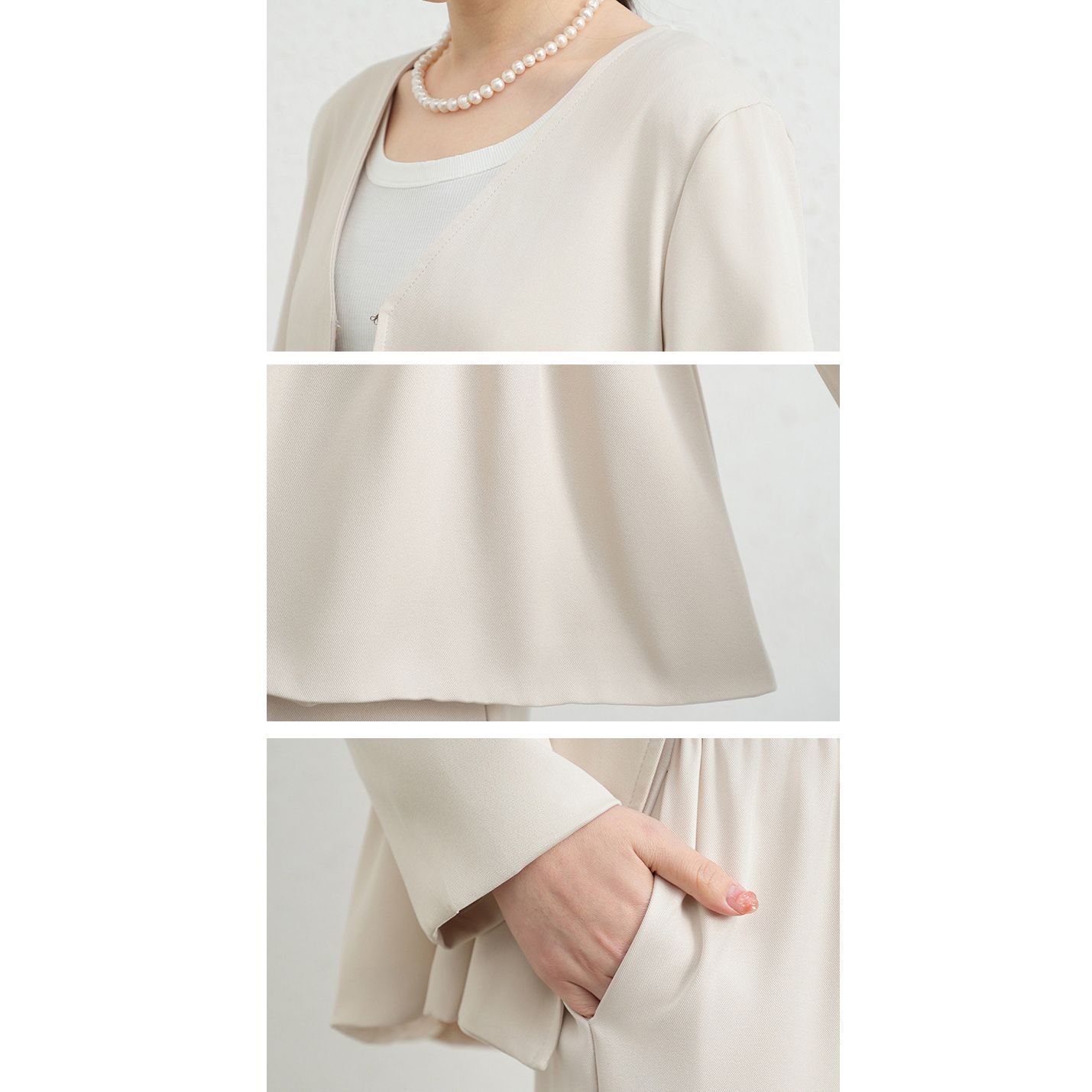 フォーマルカジュアル 卒業式対応 上品な大人のセットアップスーツ 体型隠し効果付き