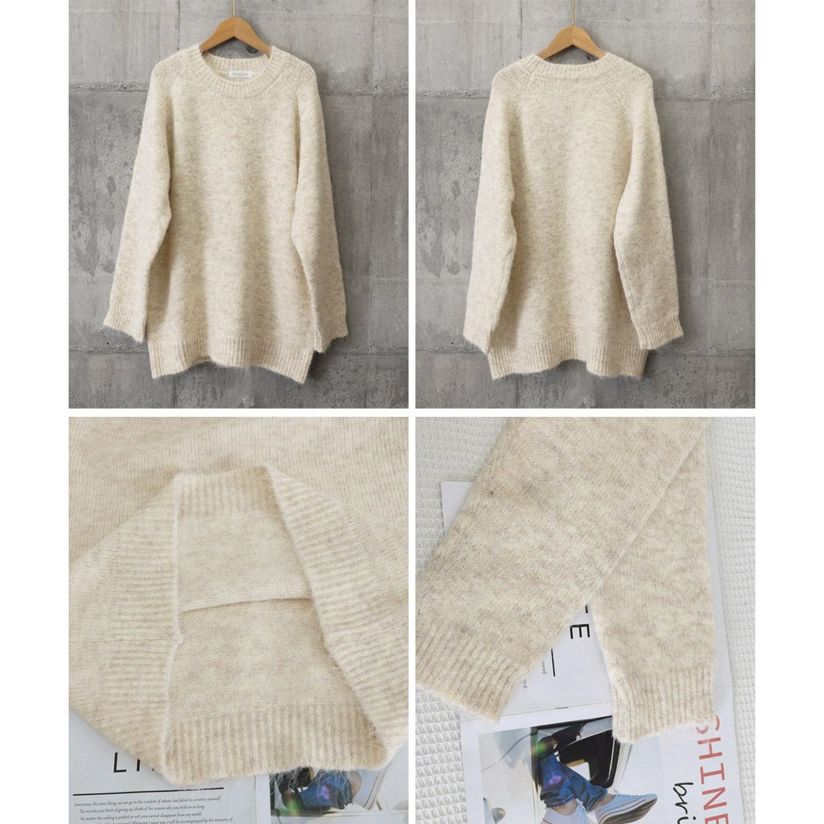 フォーマルカジュアル 参観日対応もちもちニットセーター上品クルーネック