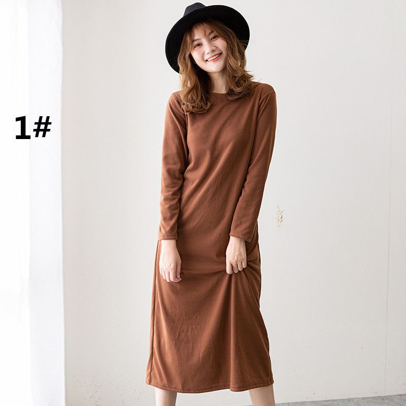 フォーマルカジュアル 参観日対応 裏起毛ロングワンピース 長袖 きれいめ レディース