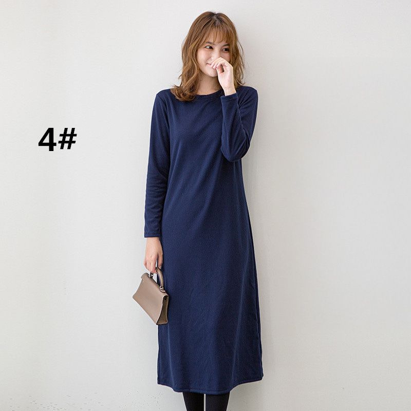 フォーマルカジュアル 参観日対応 裏起毛ロングワンピース 長袖 きれいめ レディース