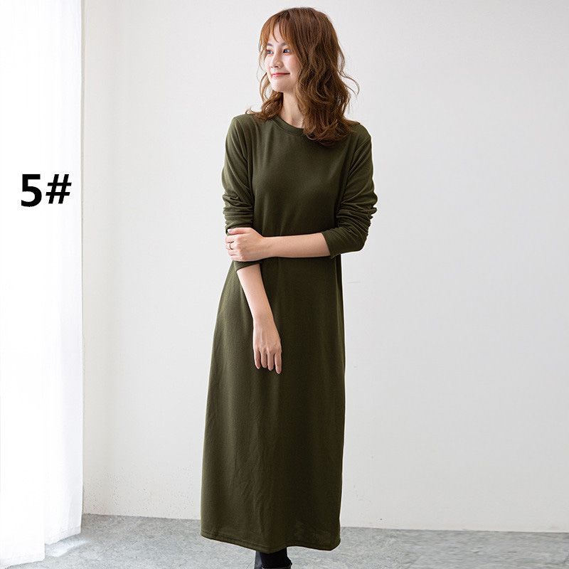 フォーマルカジュアル 参観日対応 裏起毛ロングワンピース 長袖 きれいめ レディース