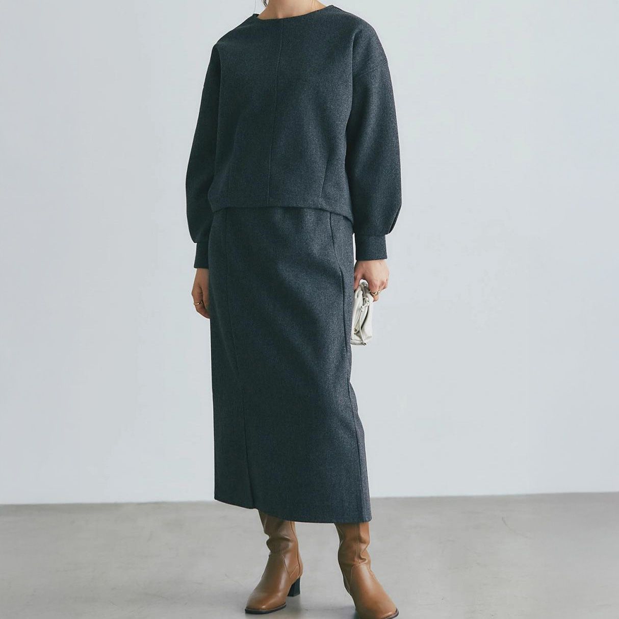 フォーマルカジュアル 参観日対応セットアップ 秋冬新作 きれいめ大人カジュアル 体型カバー