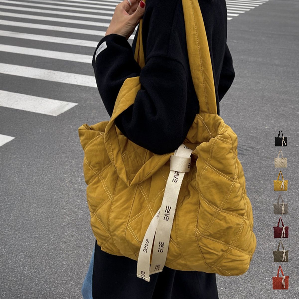 フォーマルカジュアル 参観日対応 キルティング大容量トートバッグ