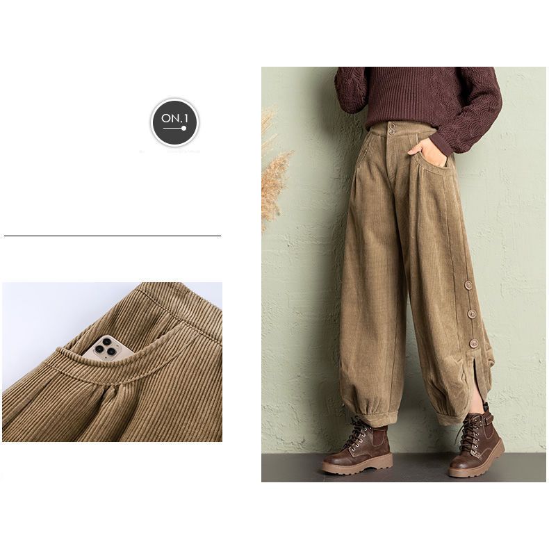 フォーマルカジュアル 参観日にも最適 裏起毛コーデュロイワイドパンツ ウエストゴム楽ちん