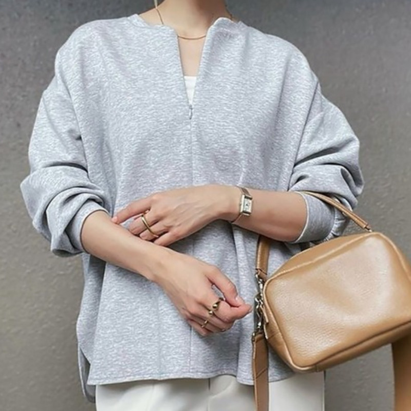 フォーマルカジュアル 参観日に最適 上品長袖ブラウス ゆったりシャツ レディース