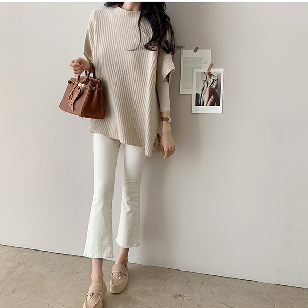 フォーマルカジュアル 通勤用ニットベスト サイドスリット チュニック丈 重ね着