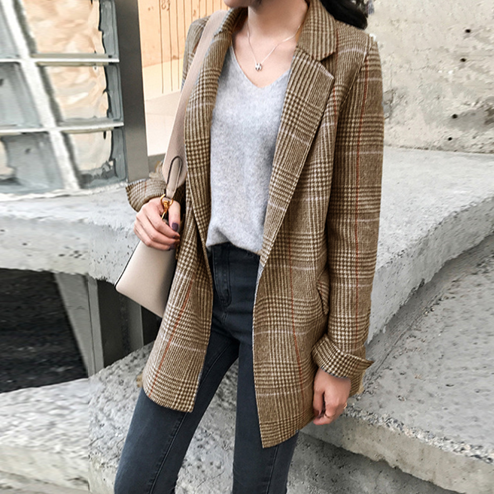 フォーマルカジュアル 参観日対応グレンチェック柄テーラードジャケット