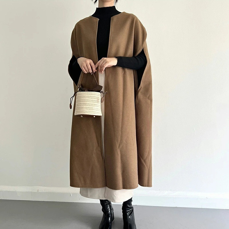 フォーマルカジュアル 参観日対応ロングベスト 羽織りコート 秋冬レディース