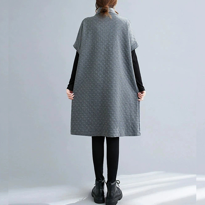フォーマルカジュアル 通勤用キルティングワンピース ゆったり着痩せ効果 重ね着対応