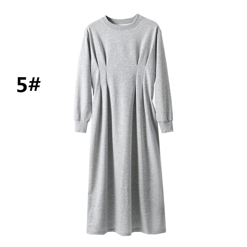 フォーマルカジュアル 参観日対応 長袖ロングワンピース 体型カバー 大きいサイズ