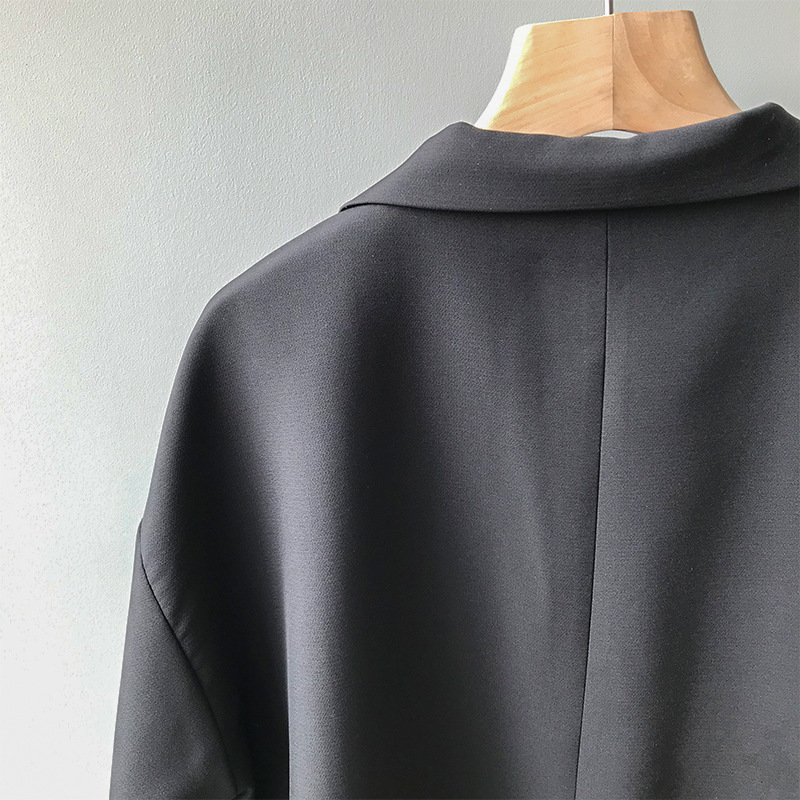 フォーマルカジュアル 通勤用テーラード仕立て jacket 襟付き裏地付きゆったりシルエット