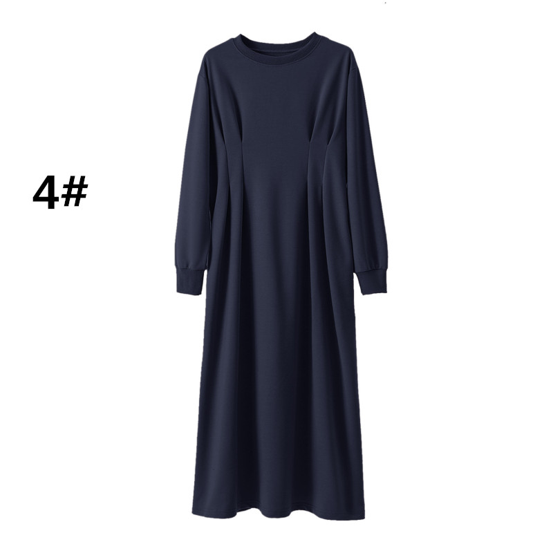 フォーマルカジュアル 参観日対応 長袖ロングワンピース 体型カバー 大きいサイズ