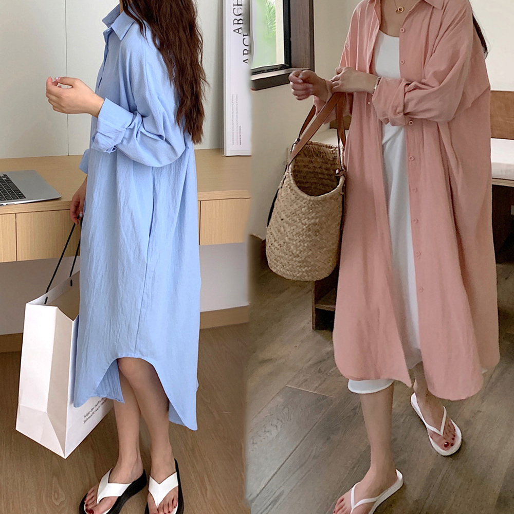 フォーマルカジュアル 参観日 ロングシャツワンピース 2WAY