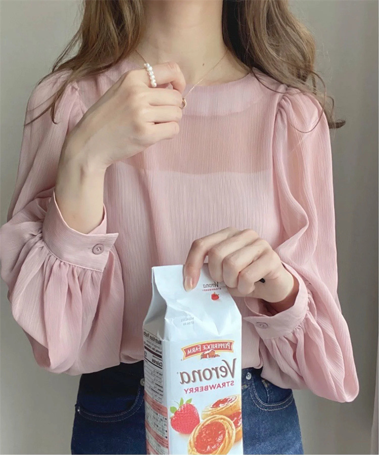 フォーマルカジュアル 謝恩会対応シアーブラウス ふんわり袖 透け感 上品レディース