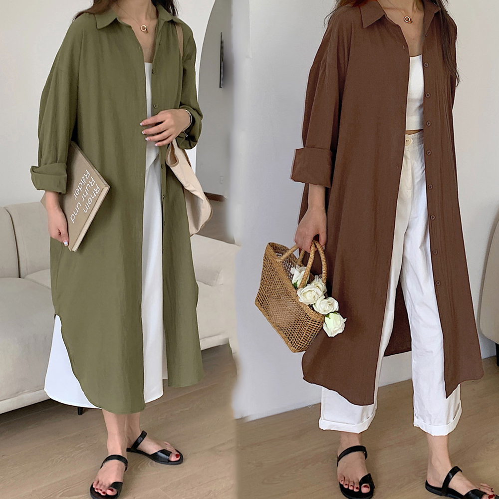 フォーマルカジュアル 参観日 ロングシャツワンピース 2WAY