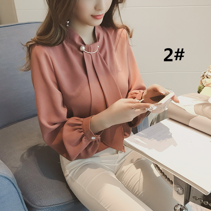 フォーマルカジュアル 卒業式にも使える蝶結び長袖上品ブラウス春新作