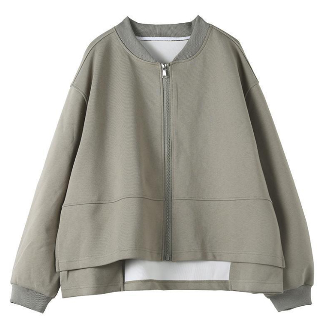 フォーマルカジュアル 参観日対応 軽量ノーカラー上着 長袖秋冬新作