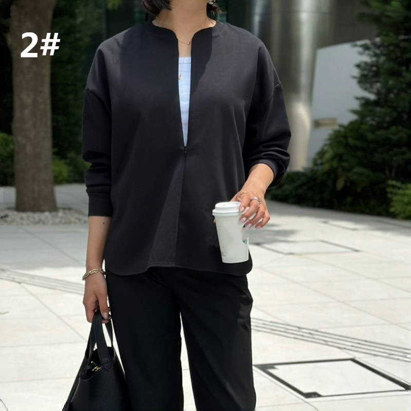 フォーマルカジュアル 参観日に最適 上品長袖ブラウス ゆったりシャツ レディース