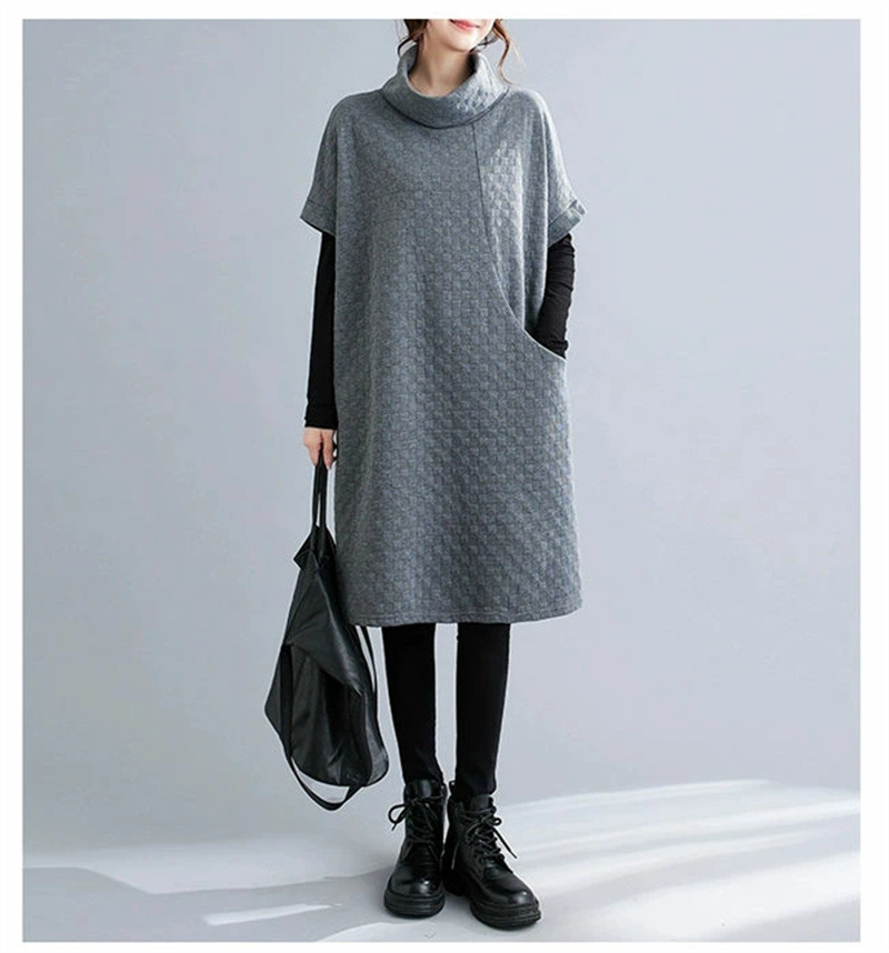 フォーマルカジュアル 参観日対応 大人きれいめワンピース 秋冬 体型カバー ゆったり