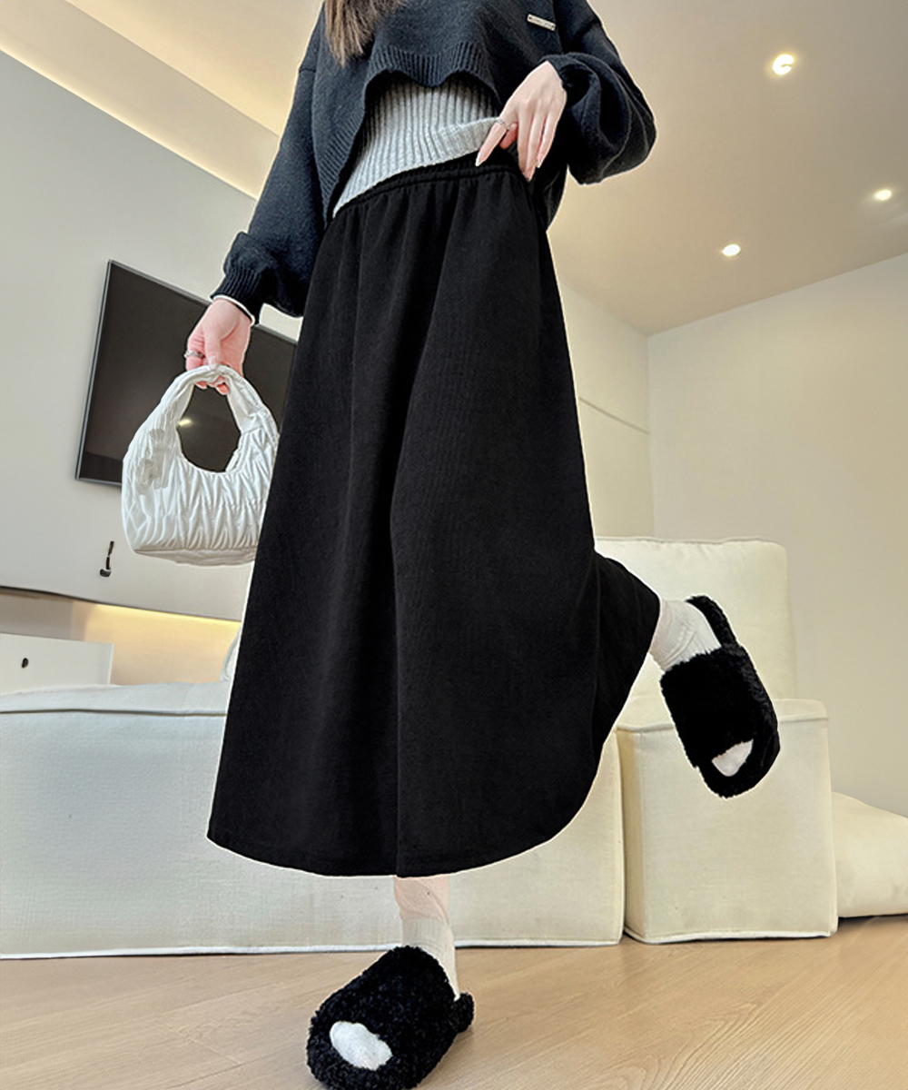 フォーマルカジュアル 通勤用裾広がりフレアスカート膝下丈