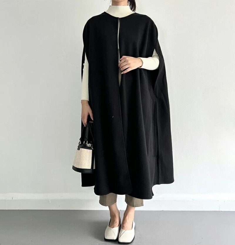 フォーマルカジュアル 参観日対応ロングベスト 羽織りコート 秋冬レディース