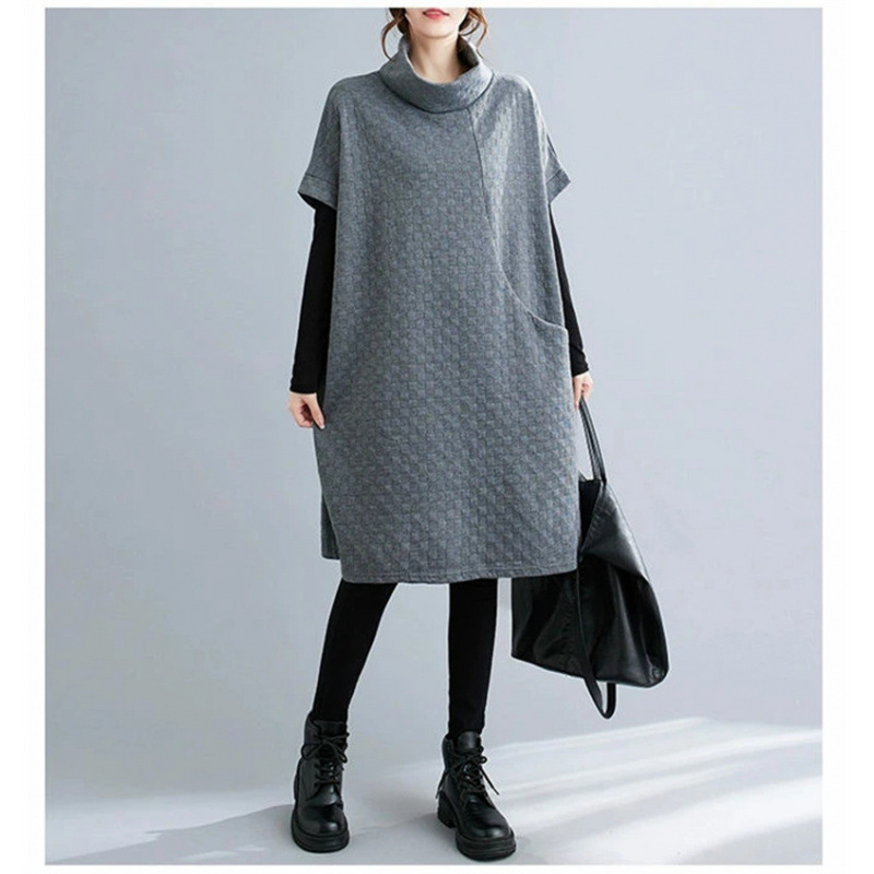 フォーマルカジュアル 参観日対応 大人きれいめワンピース 秋冬 体型カバー ゆったり