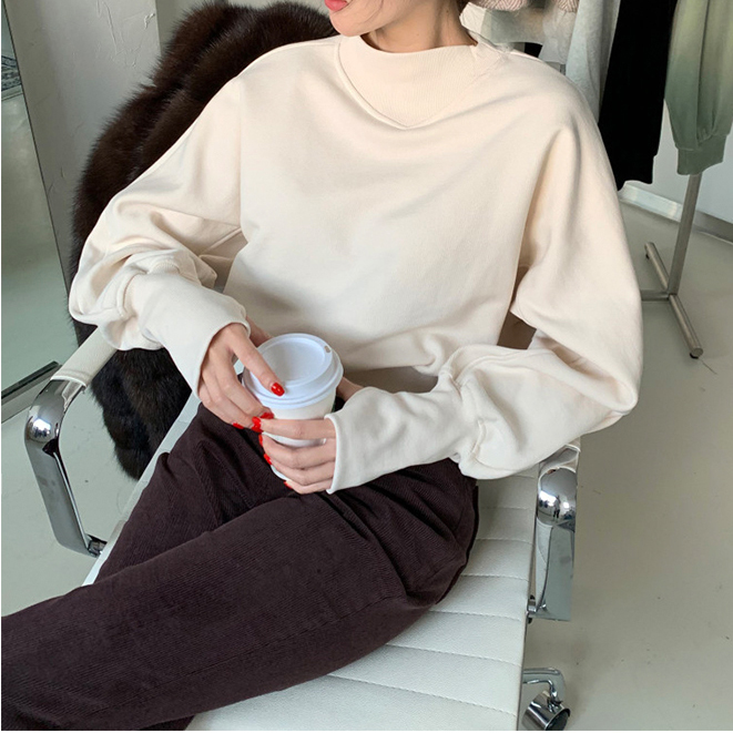 フォーマルカジュアル 参観日にぴったり長袖プルオーバー白無地カットソー