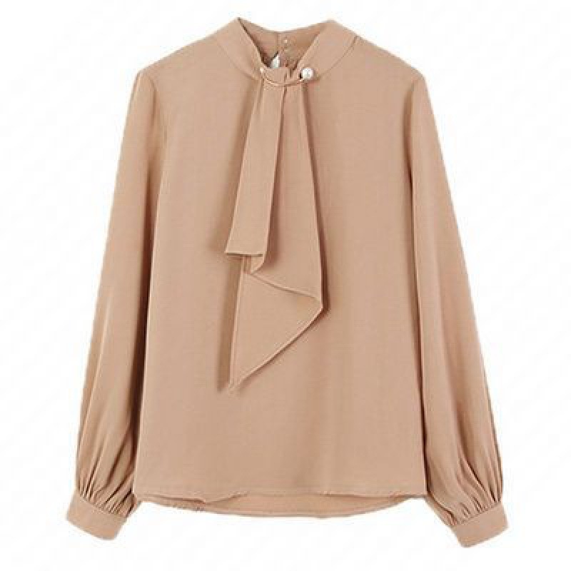 フォーマルカジュアル 卒業式にも使える蝶結び長袖上品ブラウス春新作