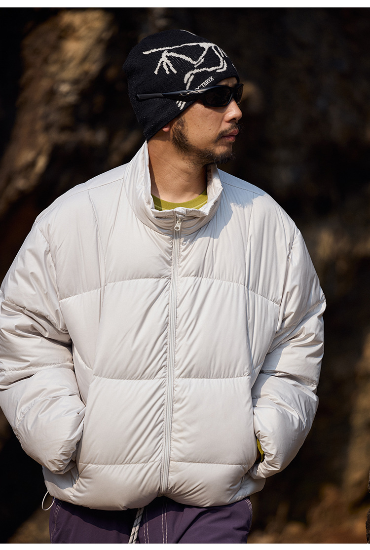 メンズ 黒 ファッション メンズ中綿ダウンジャケット黒系防寒アウター秋冬