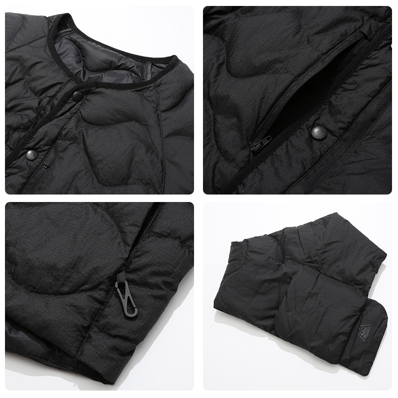 メンズ 黒 ファッション メンズ 黒 中綿ジャケット 防寒アウター 秋冬