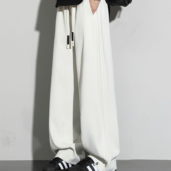 メンズ 黒 ファッション ストレートシルエット リラックスパンツ