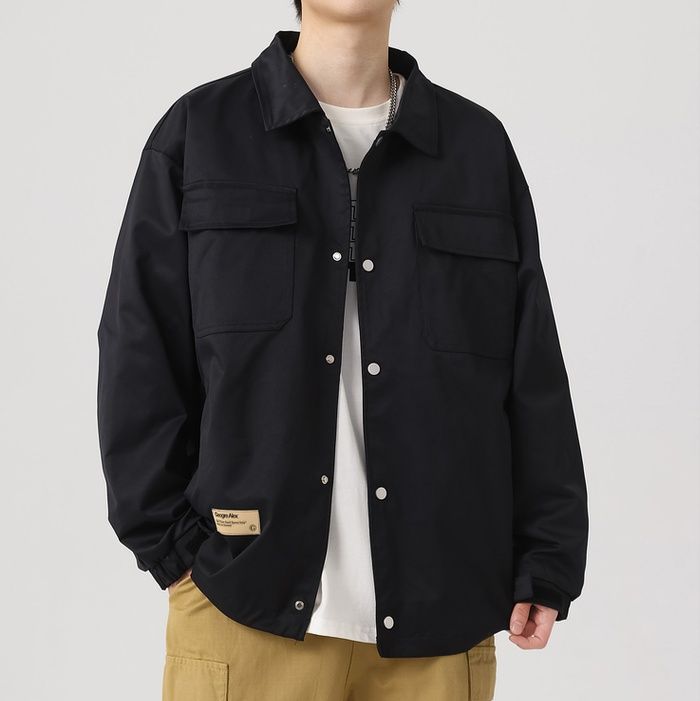 メンズ 黒 ファッション 現代工装ワークジャケット