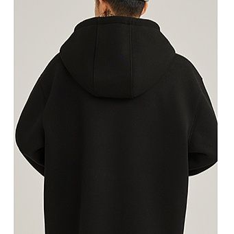 メンズ 黒 ファッション ゆったりシルエットジップアップパーカー