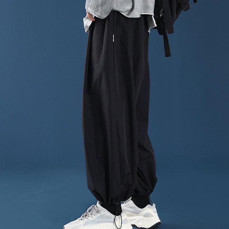 メンズ 黒 ファッション 風合いが美しい袴風バルーンパンツ