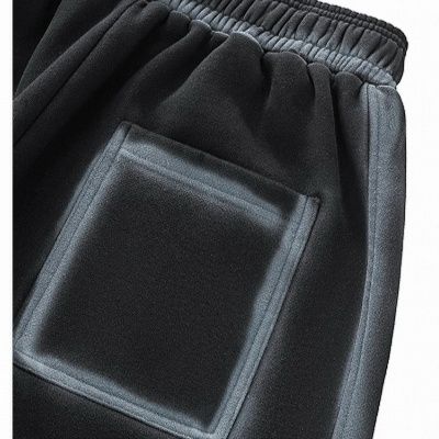 メンズ 黒 ファッション メンズ厚手裏起毛スウェットパンツ黒ヴィンテージ風ワイドパンツ