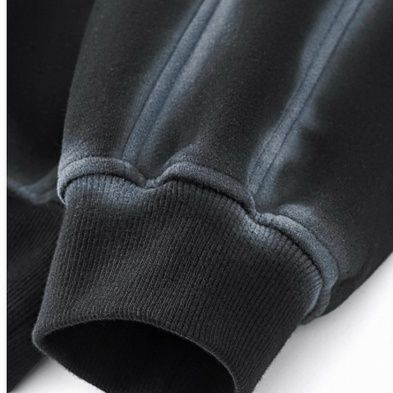 メンズ 黒 ファッション メンズ厚手裏起毛パーカー古着風水洗い加工全2色