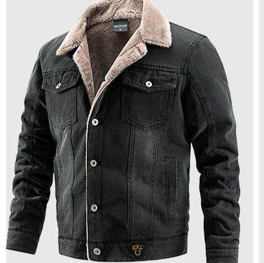 メンズ 黒 ファッション メンズ 裏起毛 デニムジャケット 秋冬 防寒アウター