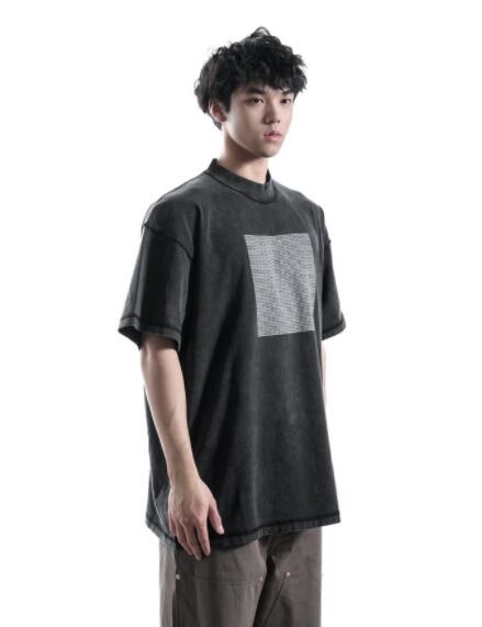 メンズ 黒 ファッション メンズ 黒 半袖 グラフィック 綿 Tシャツ カジュアル