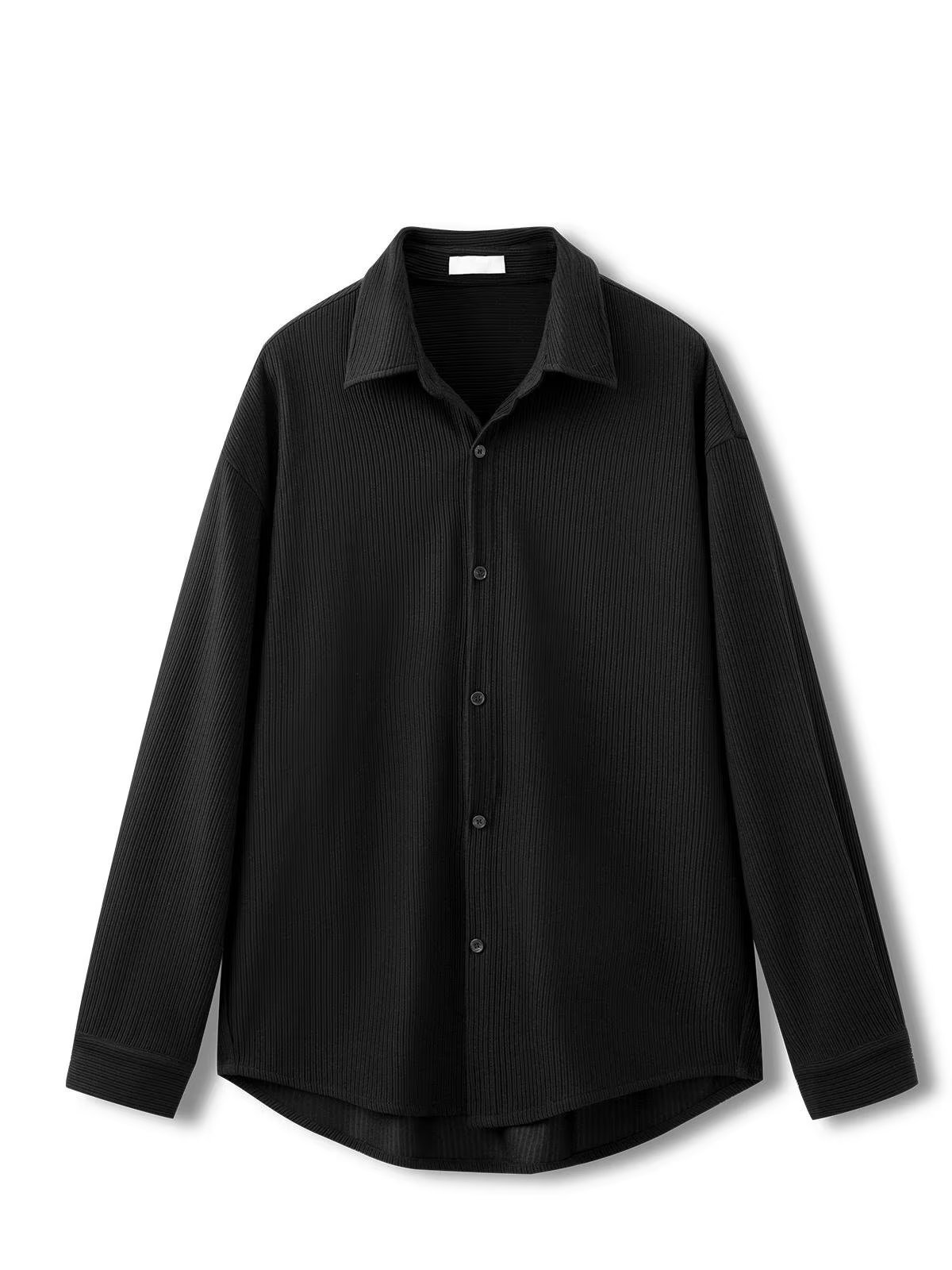 メンズ 黒 ファッション シンプル上質シャツジャケット