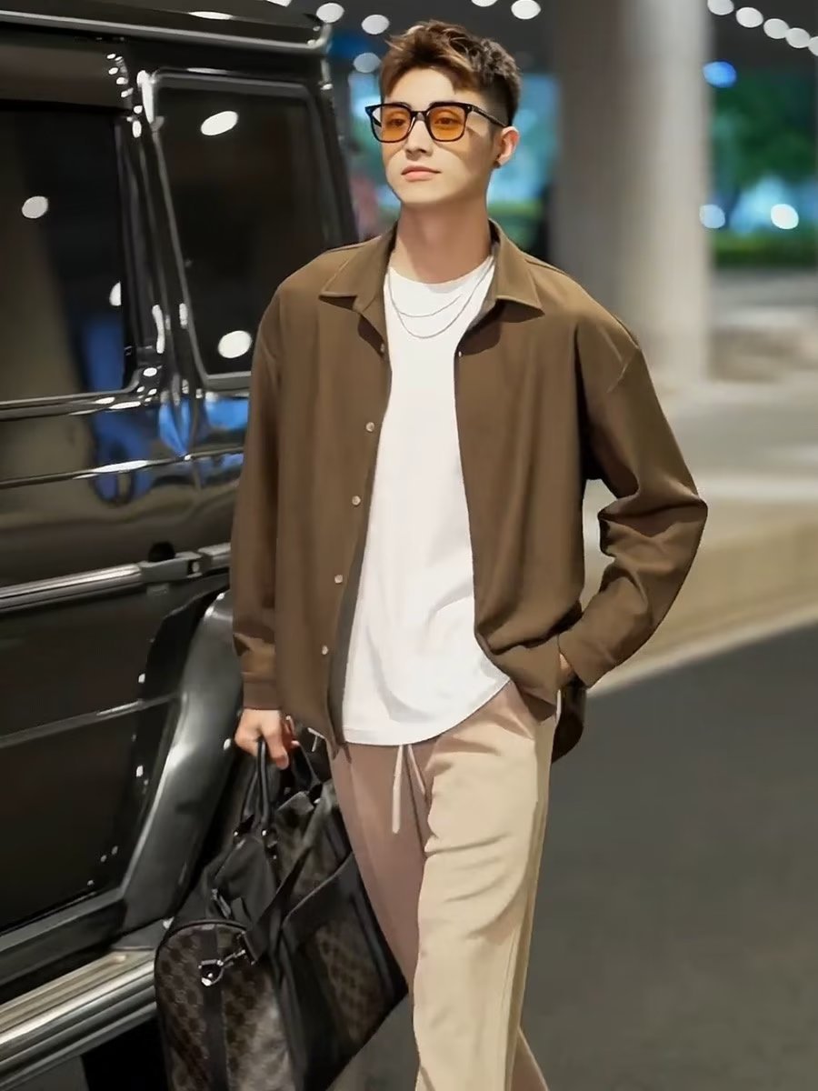 メンズ 黒 ファッション シンプル上質シャツジャケット