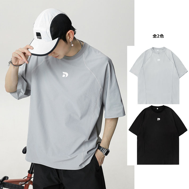 メンズ 黒 ファッション メンズ 夏 半袖カットソー 涼感速乾 防シワ ゆったり 全2色