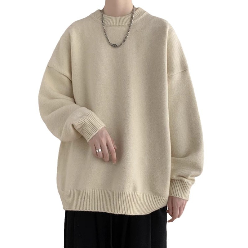 メンズ 黒 ファッション シンプル重ね着風ゆったりスウェット