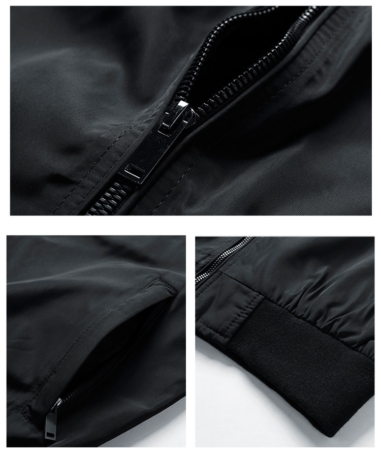 メンズ 黒 ファッション メンズ フライト ジャケット 秋 軽量 薄手 大きいサイズ