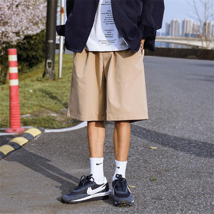 メンズ 黒 ファッション 黒色ゆったり半パン夏用速乾薄手メンズショーツ