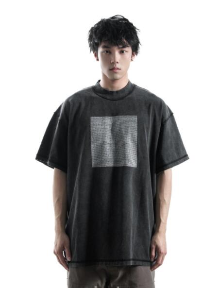 メンズ 黒 ファッション メンズ 黒 半袖 グラフィック 綿 Tシャツ カジュアル