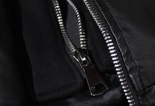 メンズ 黒 ファッション メンズ黒合成皮革フード付きジャケット