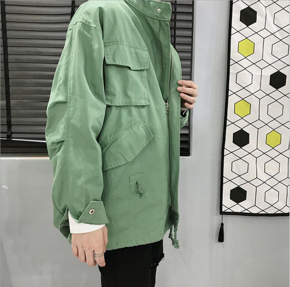 メンズ 黒 ファッション 秋冬メンズ黒ジャケット長袖ポケット付きコート