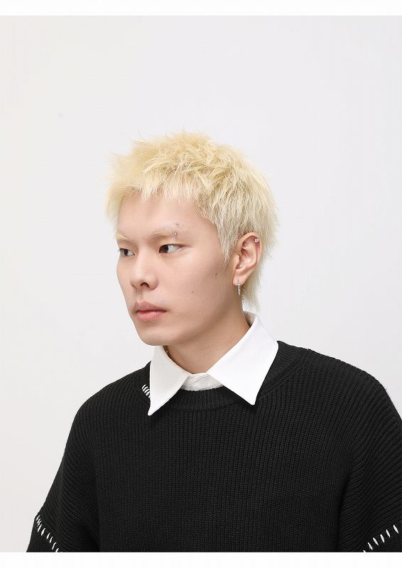 メンズ 黒 ファッション 男女兼用黒長袖ニットセーター秋冬ストリート系トップス